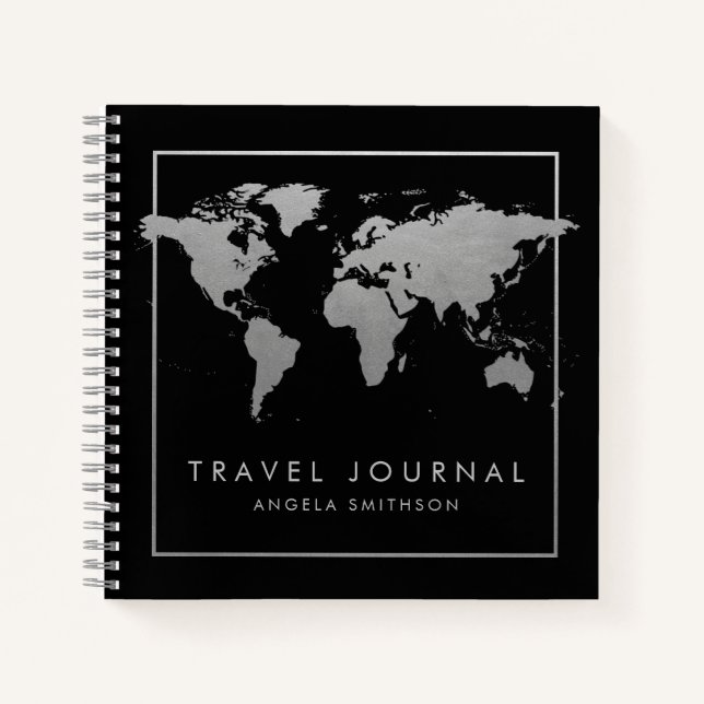 Carte du monde de l'argent et du monde noir Carnet (Devant)