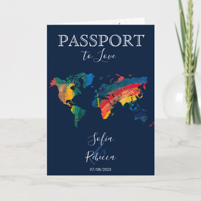 Carte du monde de mariage gay lesbien Rainbow (Devant)