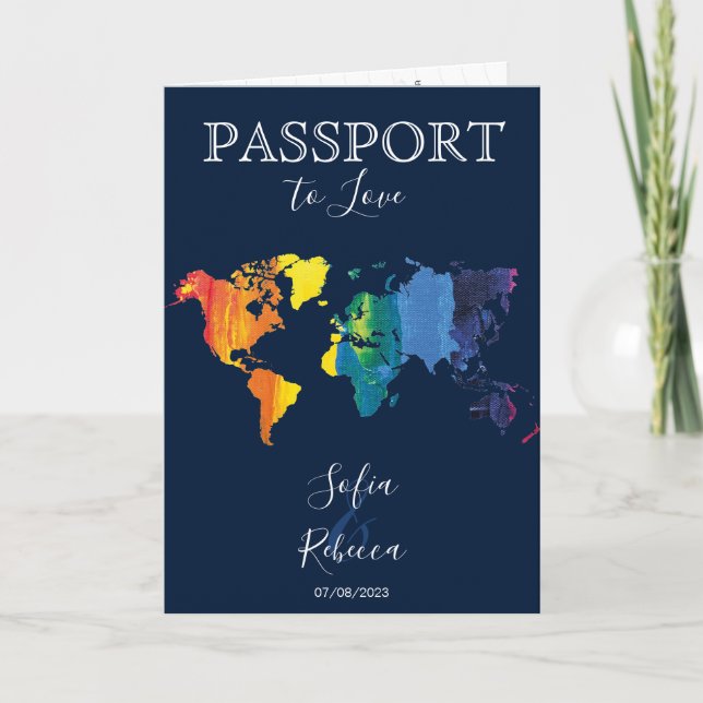 Carte du monde de mariage gay lesbien Rainbow (Devant)