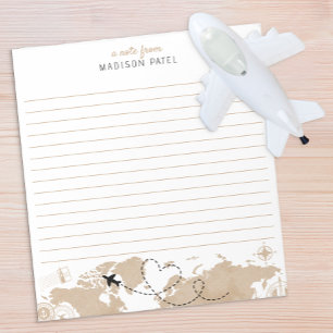 Carte du monde de voyage Bloc-notes personnalisé