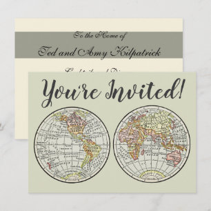 Carte du monde de voyage Terre 1916 Atlas mondial