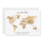 Carte du monde Destination Mariage Or Cœur amovibl