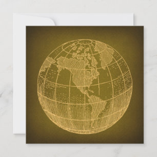 Carte du monde Earth Globe Art antique Rustique Ve