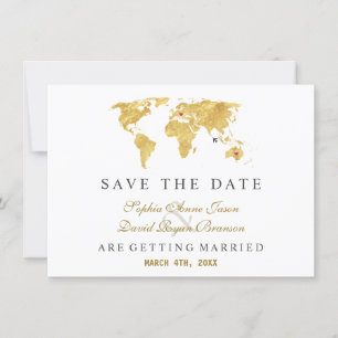 Carte du monde élégante et tendance pour mariage d