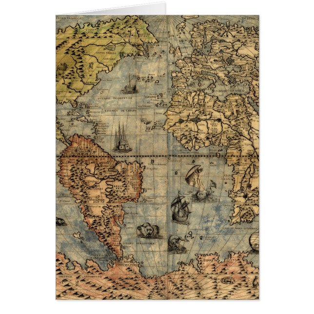 Carte du monde Forlani Antiquev 1565 Renaissance (Devant)