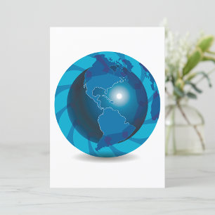 Carte du monde Globe Bleu Moderne