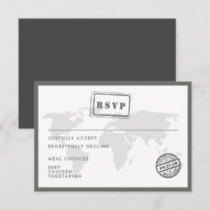 Carte du monde gris Destination Date de mariage Ti