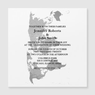 Carte du monde grise et blanche Mariage simple mod
