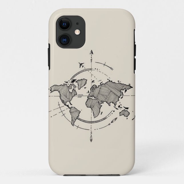 Carte du monde iPhone 11 Coque - Travel Lover’s (Dos)
