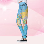 Carte du monde Leggings VOTRE NOM Yoga Pants S to<br><div class="desc">Vous avez des endroits où aller et des gens à voir! Ajoutez votre nom et votre date en utilisant les modèles simples.</div>