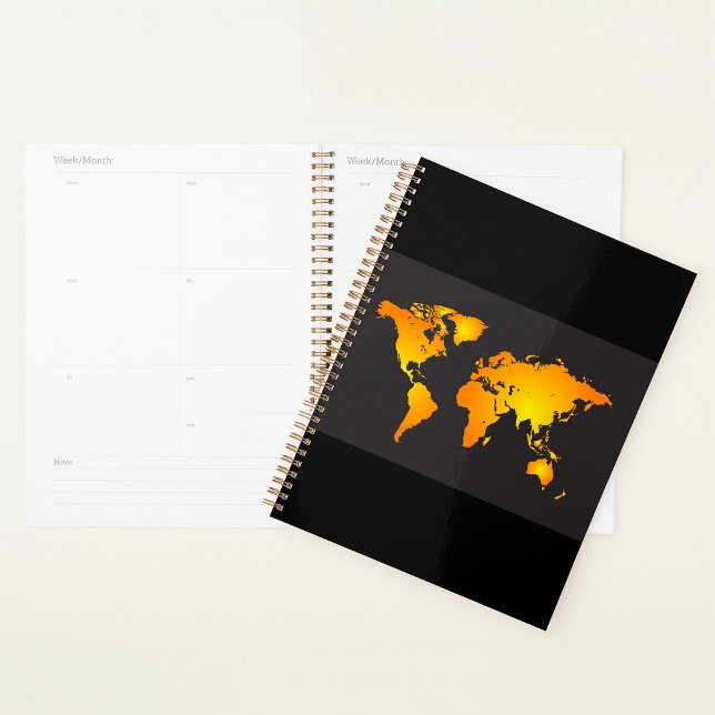 Carte du monde lumineuse en orange et jaune (Créateur téléchargé)