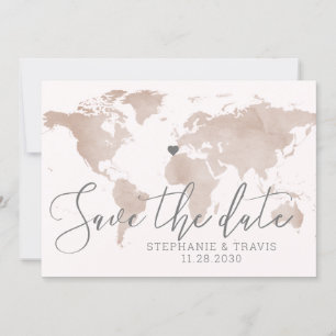 Carte du monde Mariage de destination Enregistrer