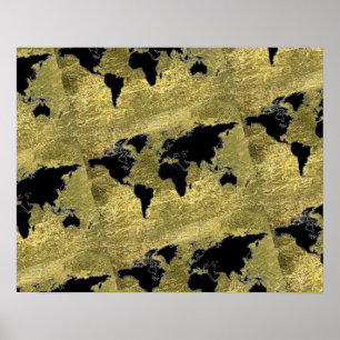 carte du monde noir décoration