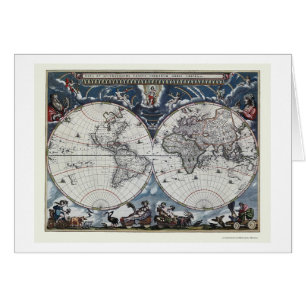 Carte du monde par Joan Blaeu - 1664