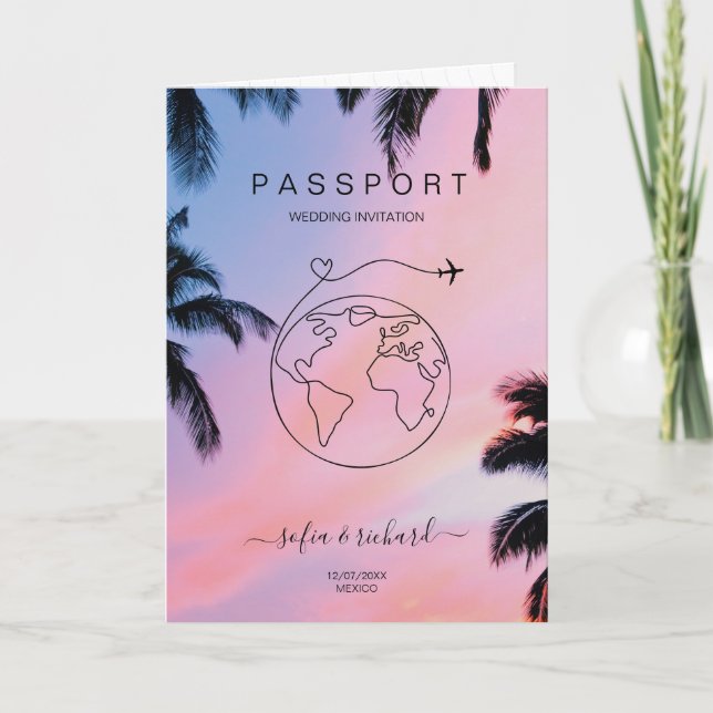 Carte du monde Passport Destination minimaliste mo (Devant)