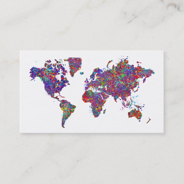 Carte du monde, peinture d'action (Devant)