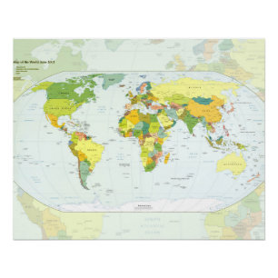 Carte du monde poster atlas politique : décoration