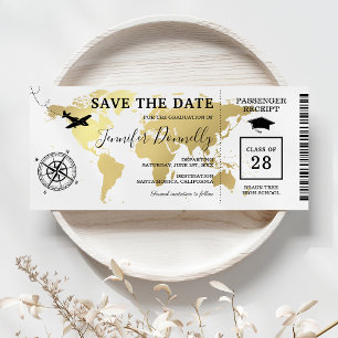 Carte du monde sur billet d'embarquement de remise