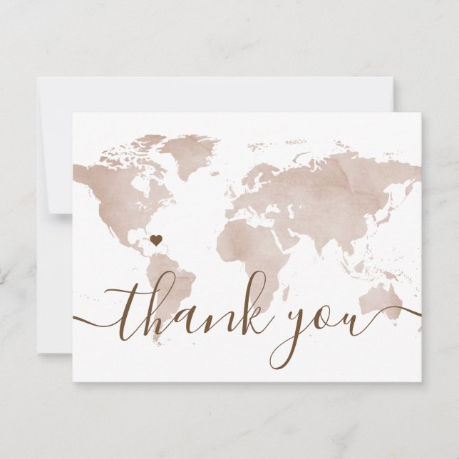 Carte du monde Tan Voyage Destination Mariage Phot (Devant)