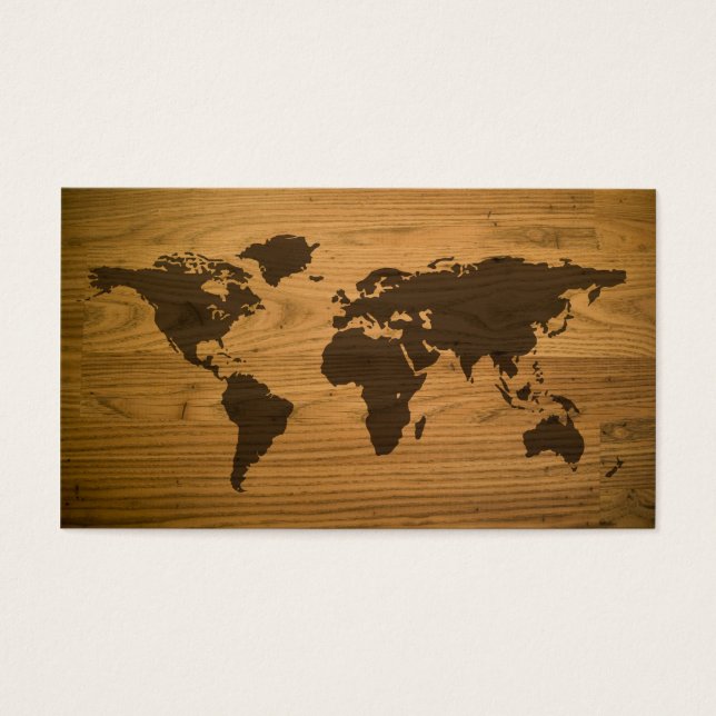 Carte du monde texturé du grain de bois (Devant)