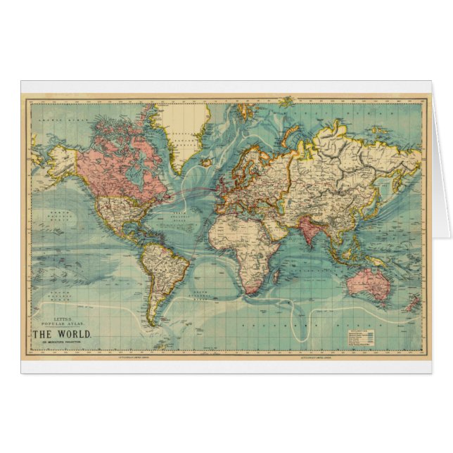Carte du monde vintage (Devant horizontal)