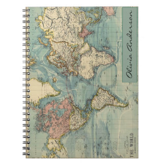 Carte du monde vintage, Journal de voyage, Cahier