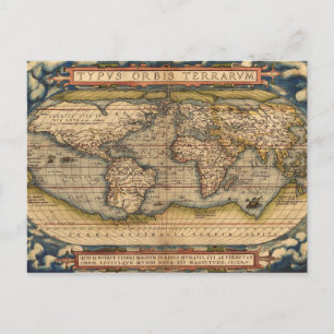 Carte du monde vintage par Abraham Ortelius 1564