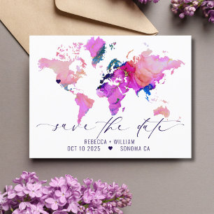 Carte du monde Voyage Destination Mariage Enregist