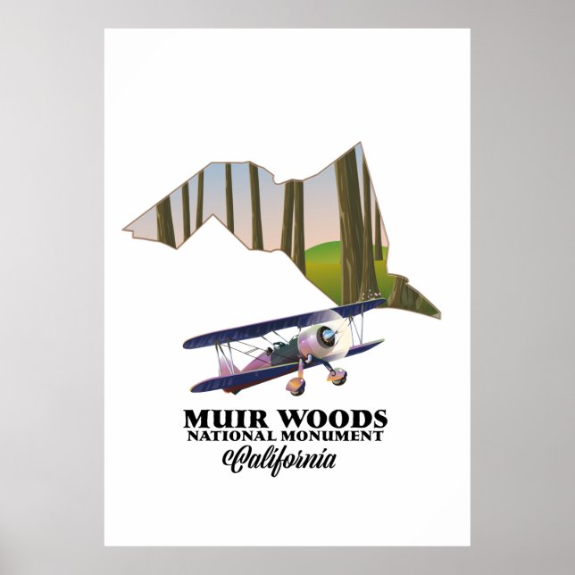 Carte du Monument national de Muir Woods poster de (Devant)