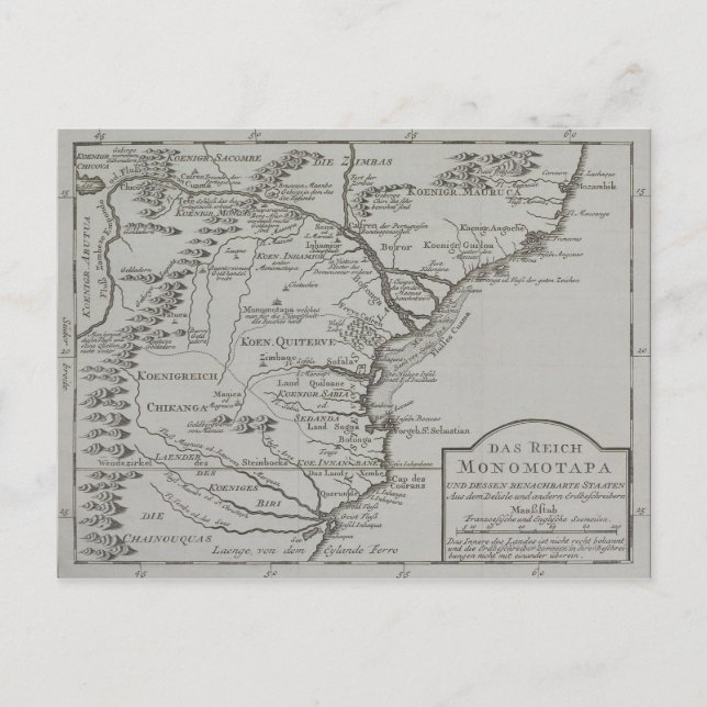 Carte du Mozambique, Afrique (Devant)