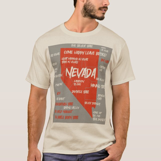 Carte du Nevada T-Shirt (Devant)