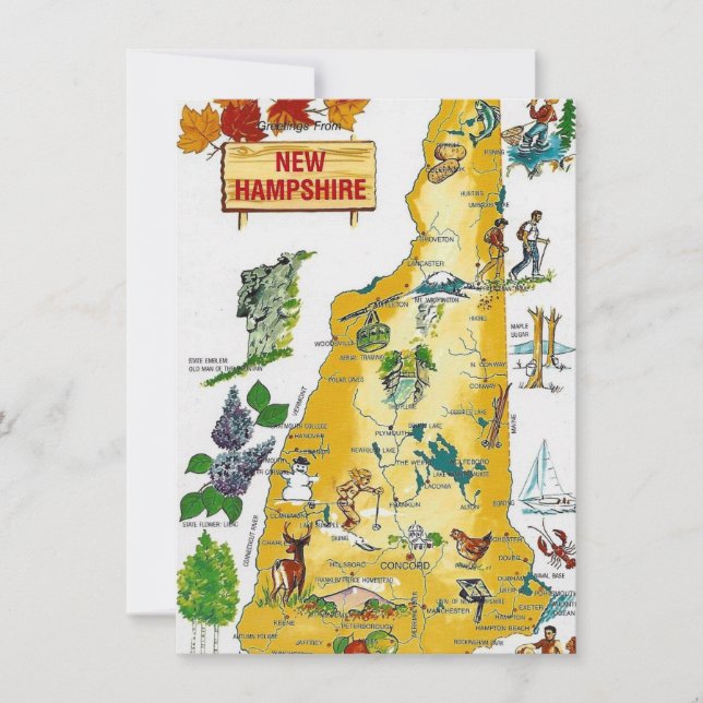 Carte du New Hampshire Moving Faire-part (Devant)