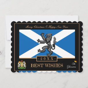 Carte du Nouvel An en Écosse, Rampant, Drapeau Éco