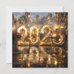 Carte du Nouvel An Sparkling Gold 2025