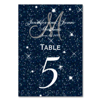 Carte du numéro de table du Mariage de nuit Starry