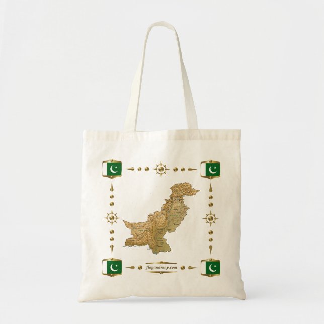 Carte du Pakistan + Sac de drapeaux (Devant)