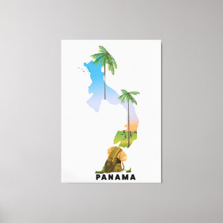 Carte du Panama Impression d'affiche illustrée de