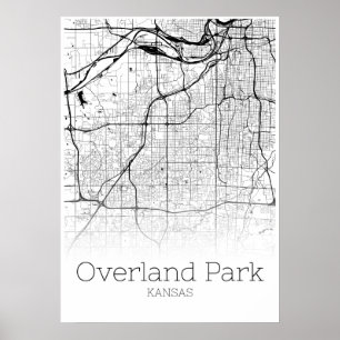 Carte du parc d'Overland - Kansas - Affiche de la 