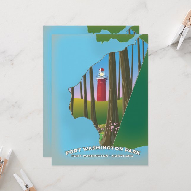 Carte du parc Fort Washington Maryland (Devant/Arrière en situation)