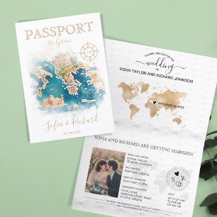 Carte du passeport de destination mariage Grèce