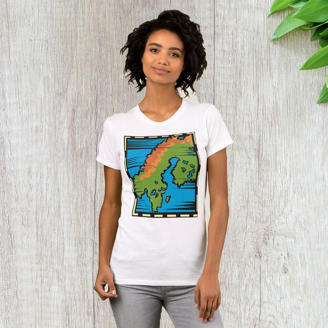 Carte du pays T-shirt femme (Créateur téléchargé)