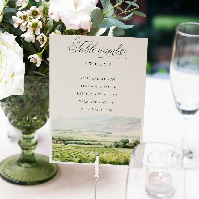 Carte du paysage de vignoble aquarelle moderne (Créateur téléchargé)