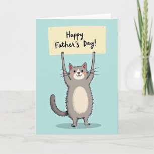 Carte du père chat gris charmant