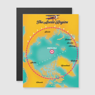 Carte du pôle nord de la région de l'Arctique