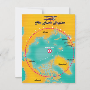 Carte du pôle nord de la région de l'Arctique