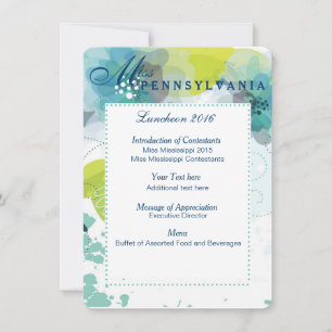 Carte du programme de déjeuner du concours floral