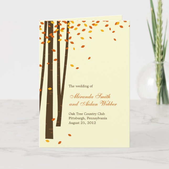Carte du programme de mariage des arbres forestier (Devant)