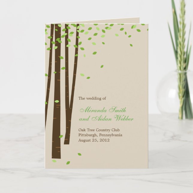 Carte du programme de mariage des arbres forestier (Devant)