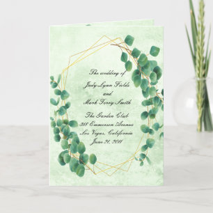 Carte du programme de mariage Feuille Eucalyptus g