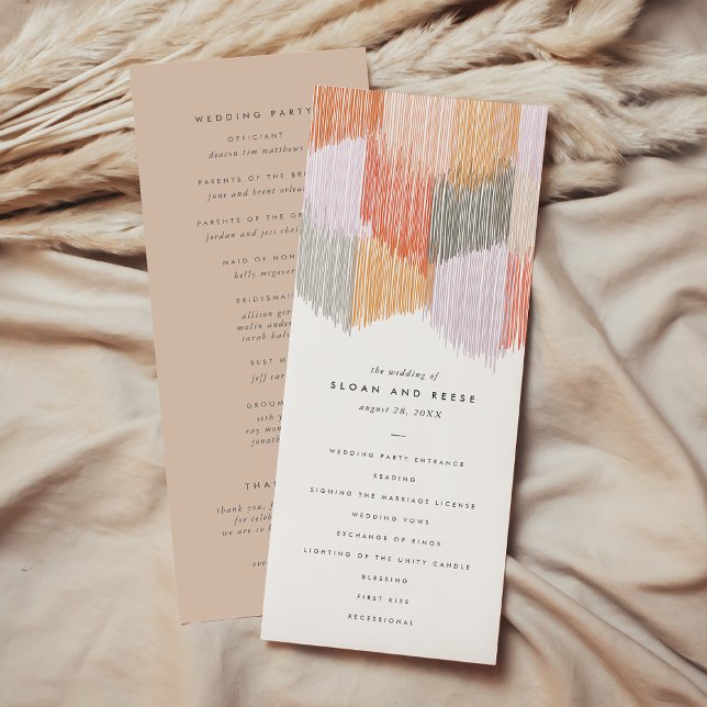 Carte du programme de mariage Fringe moderne (Chic Modern Fringe Wedding Program Card)